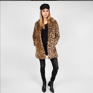 Wanda- faux fur leopard coat by straight to hell